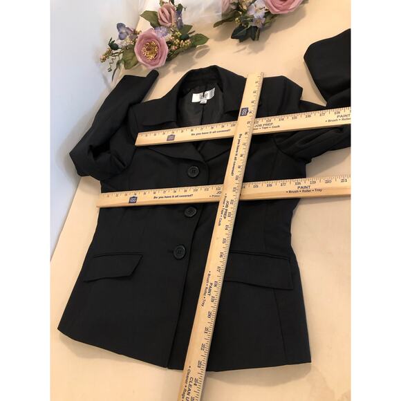 Le Suit Women Blazer 10P Black Lapel Notch Collar 3 Buttons Closure Long Sleeve - Picture 8 of 8